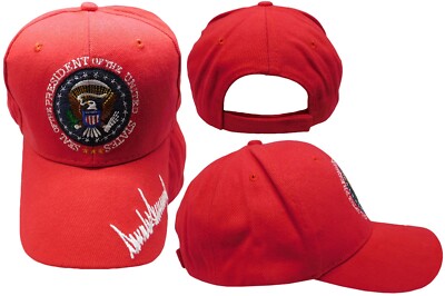 Seal Of The President Of The United States Red (Blue Seal) Signature Hat Cap