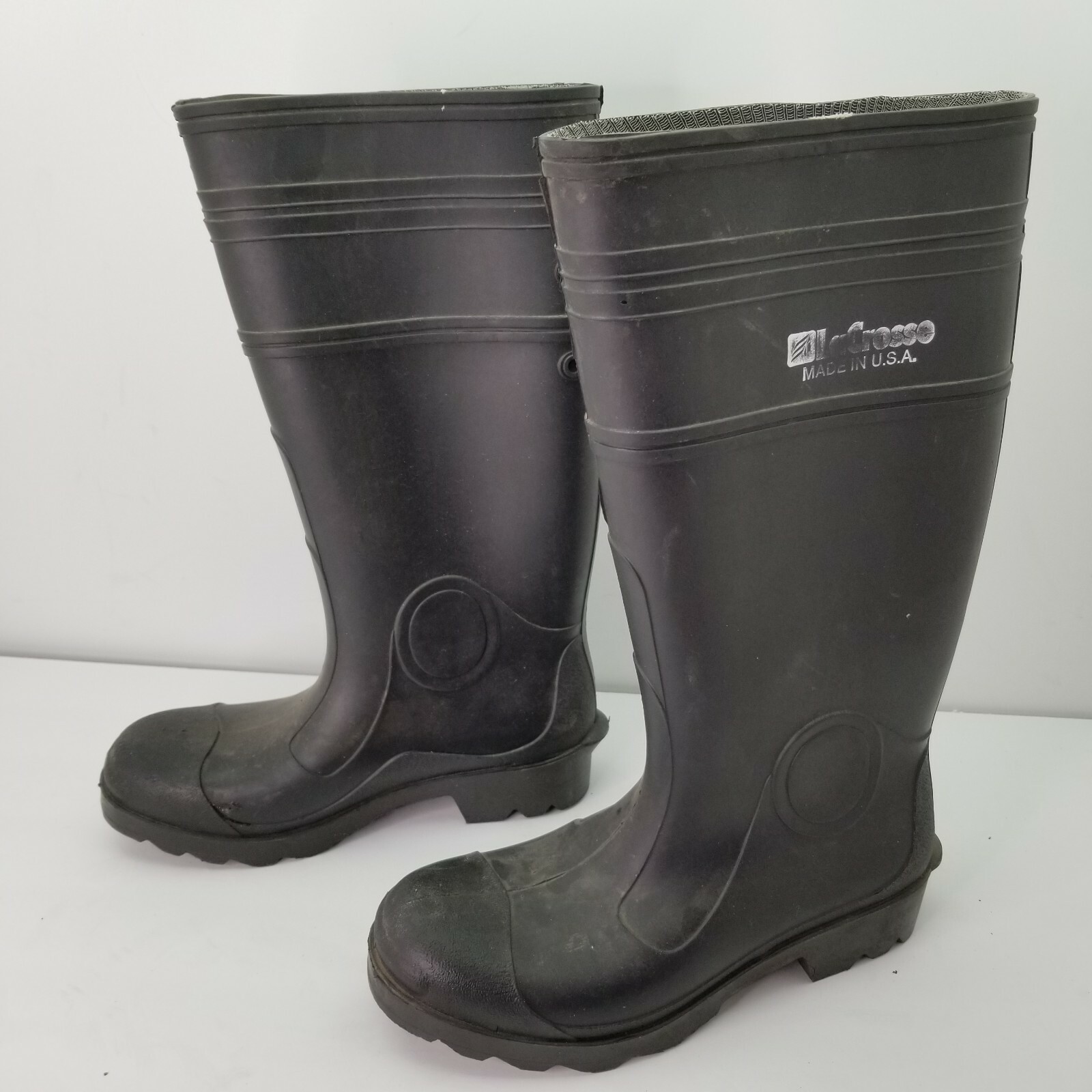 LaCrosse Made In USA Black Rubber Boots Mens Size 6 Gem