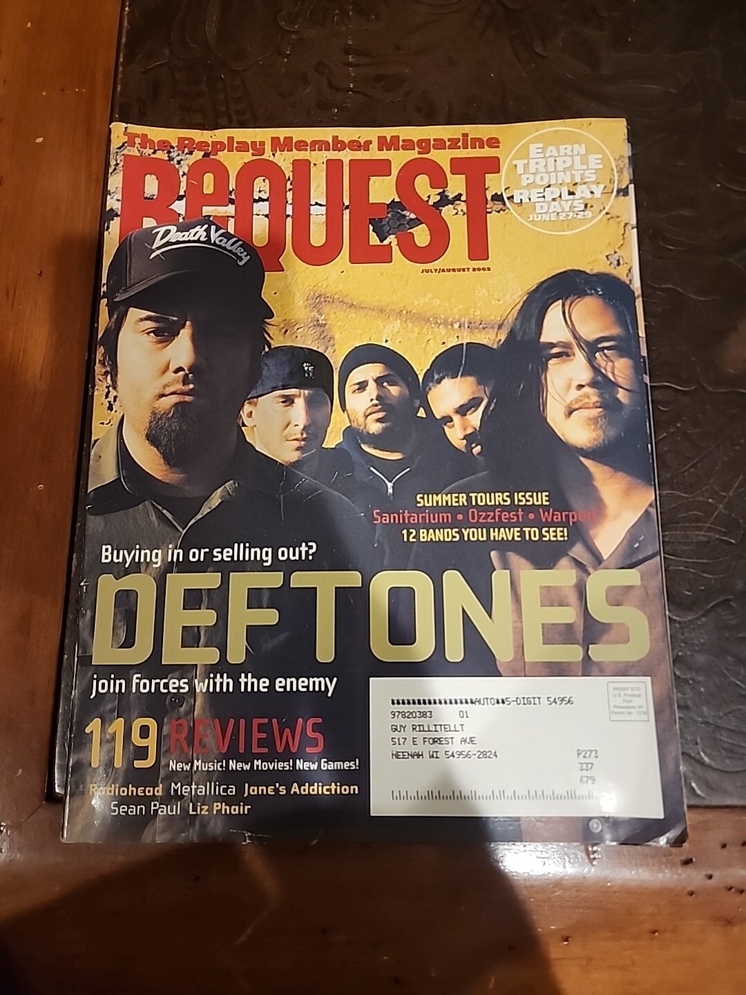 Vintage Request MagaIne July/Aug 2003 DEFTONES feature