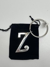 New-Letter Z Keychain Silver Tone Metal Ganz Initial Key Ring Fob Free Shipping
