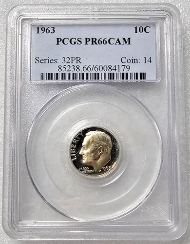 1963 Roosevelt Dime 90% Silver PCGS PR66CAM Proof Cameo