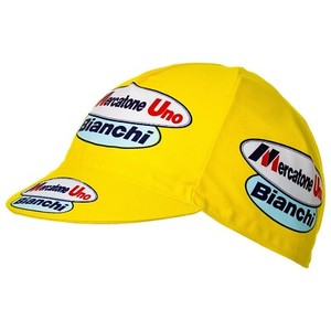 Cycling Cap Bianchi Mercatone Uno 100/% Cotton yellow posted in one day