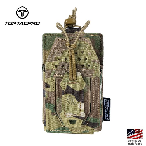 TOPTACPRO Tactical Mini Radio Pouch MOLLE Mag Pouch Walkie-talkie Holder Hunting - Picture 5 of 25