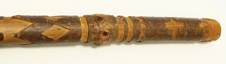 = Late 19th Ea. 20th C. Swiss Folk Art Hand Carved Stick, Unique - Image 4 of 4