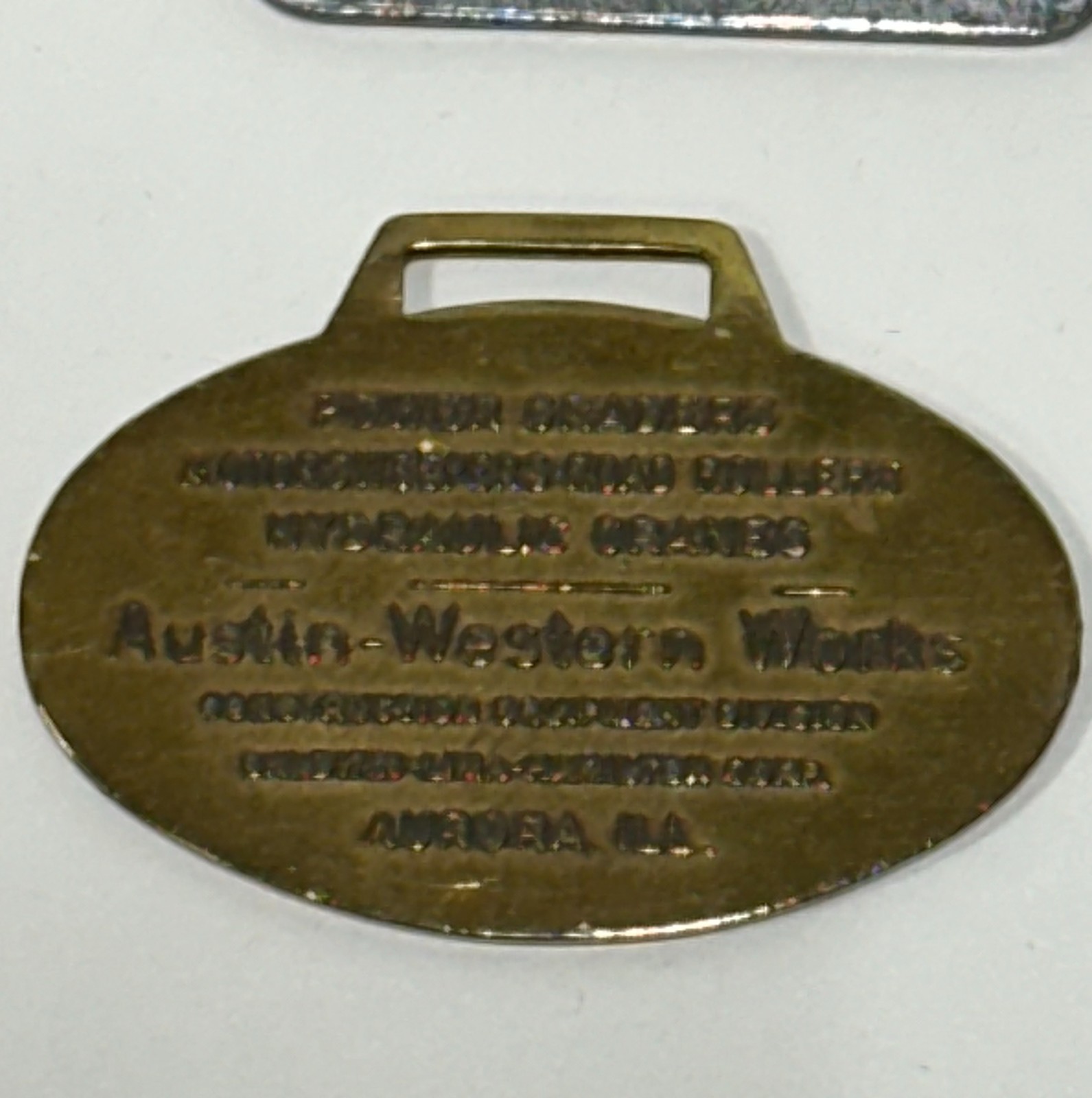 Vtg Austin Western Grader Watch Fob Construction Equipment Advertising lot of 4