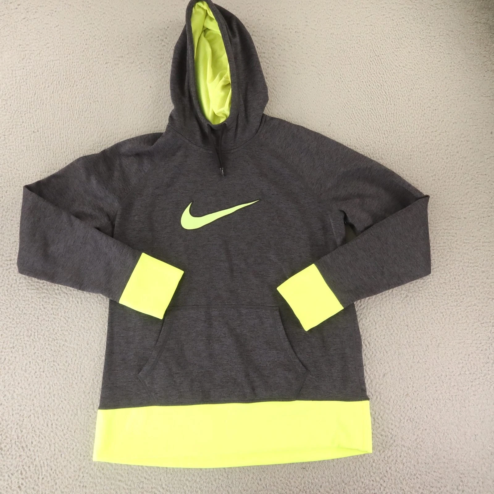 Nike Hoodie Mens XL Gray Heathered Colorblock Polyester Nike Therma FIT
