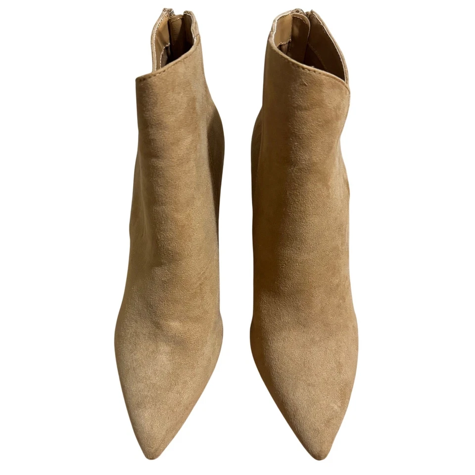 Botines de gamuza rosa lirio tostado punta tacón bloque - talla 7,5 nuevos sin caja Foto 2 de 4