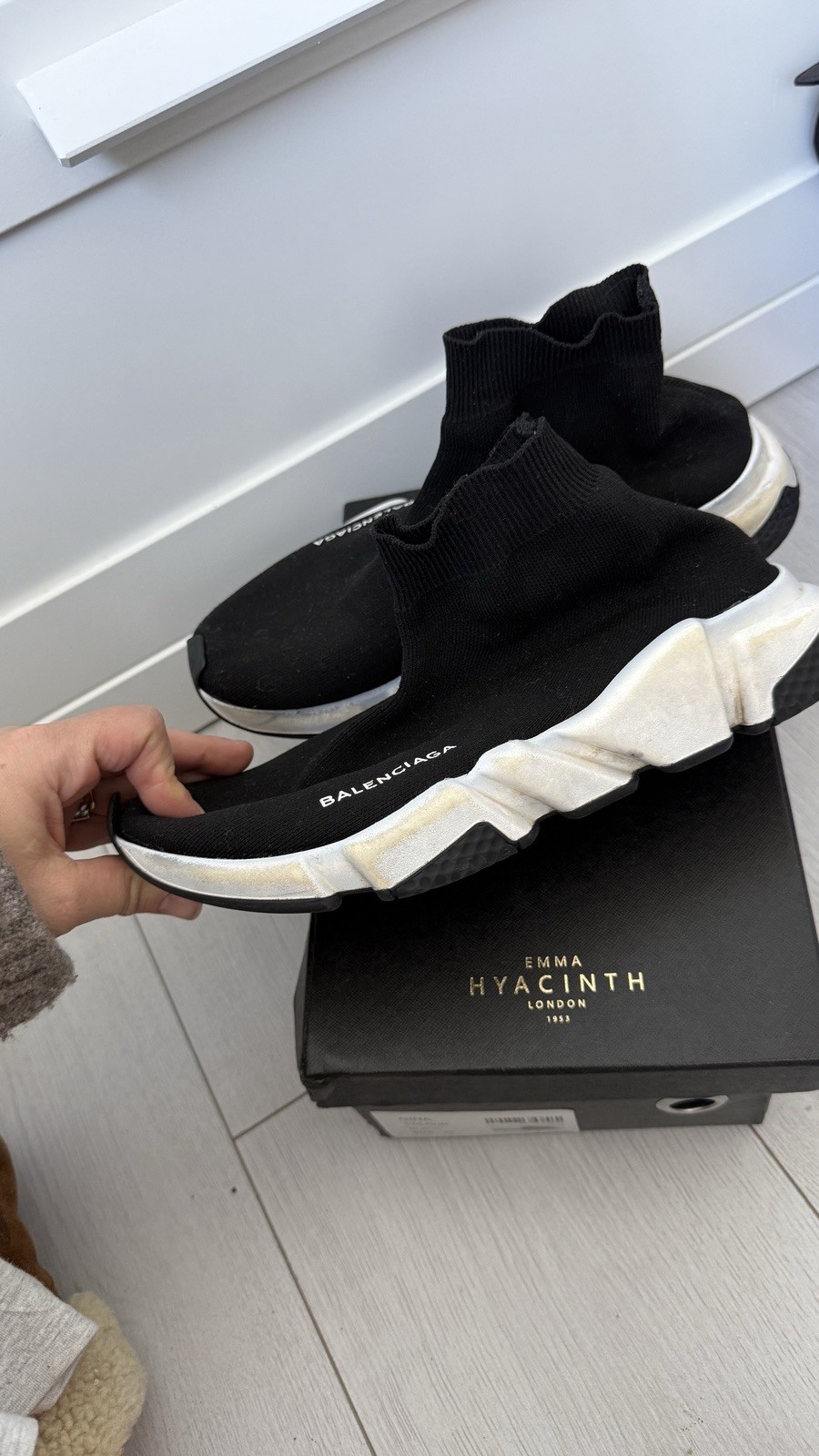 Balenciaga Speed Women's Trainers Sock Runner Black/White, UK Size 6 image 2