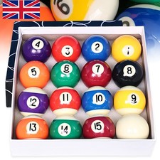 Full Size UK Regulation 16 Spots and Stripes Pool Ball Set 2" Billiard Ball XMAS