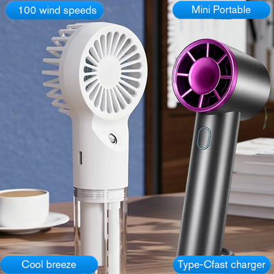 TANBURO Portable Handheld Fan Speed(1-100) Adjustable Turbo Mini and 3000mAh