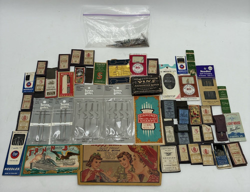 VINTAGE Sewing Needle Books Advertising USA Hand Sewing Needle Notions Lot Pins