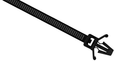 Push Mount 7.9'', 50 lb. UV Black Cable Ties - (pack of 100)