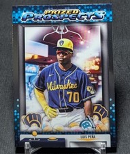 Luis Pena Prized Prospects Chrome Rookie RC 2025 Bowman Draft Card #PP-7 Brewers. rookie card picture