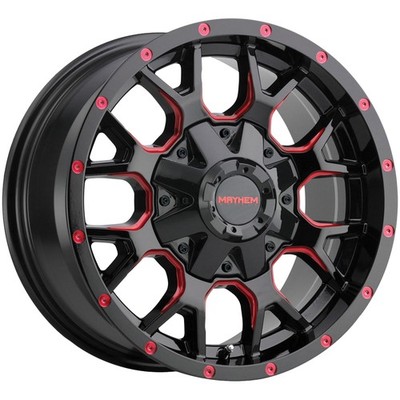 Mayhem 8015 Warrior 17x9 5x5''/5x5.5'' -12mm Black/Red Wheel Rim 17'' Inch