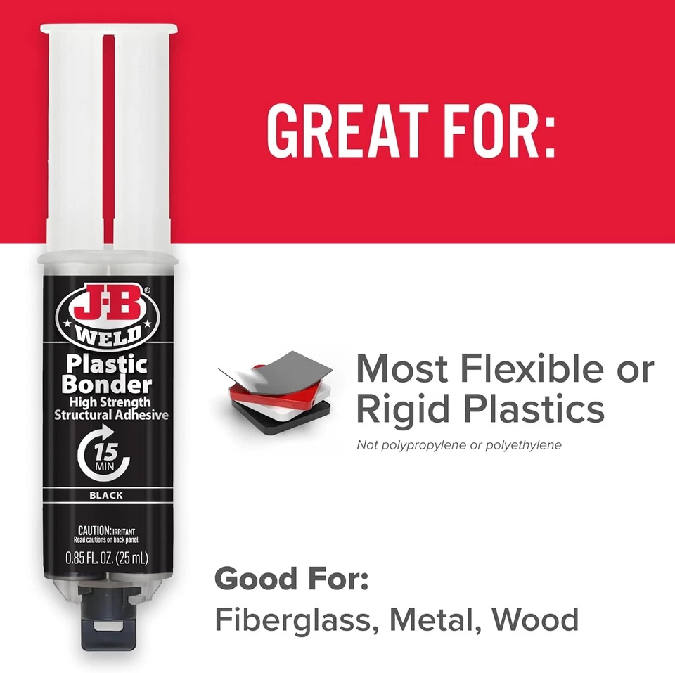 JB Weld Plastic Weld Quick Setting Epoxy Syringe Bonder Repair Glue Black... - Image 4 of 4