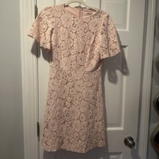 Eliza J All Over Lace Cap Sleeve Short Dress Dusty Pink size 8