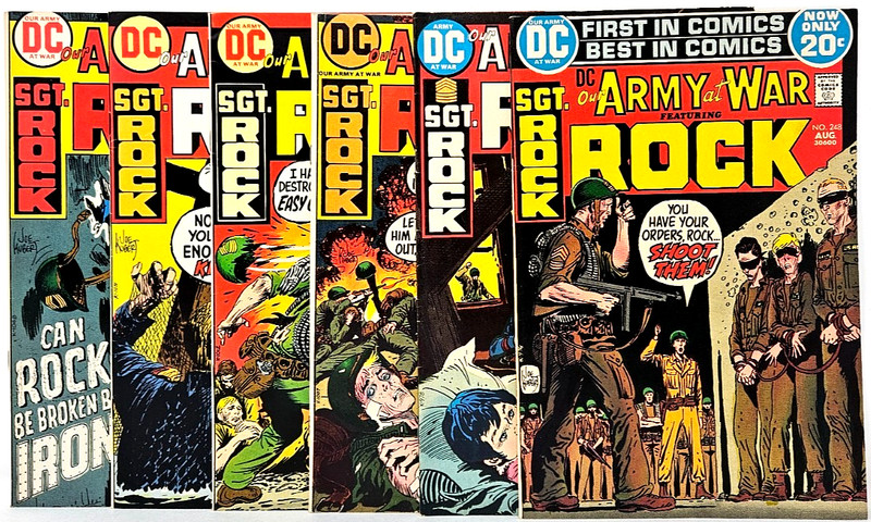 Lot of SIX DC Comics Our Army at War No. 248, 249, 250, 251, 252, 253 Bronze Age