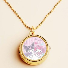 Vintage Pocket Watch Necklace Chain Pendant Analog Steel 81cm New