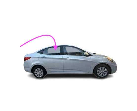 Se adapta a: Hyundai Accent 2012-2017 sedán pasajero puerta trasera derecha ventana vidrio Foto 2 de 4