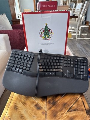 Microsoft Ergonomic Keyboard Model 1878 Wired USB Black Natural Split Design