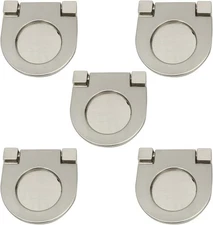 XMHF Cupboard Drawer Flush Mount Pull Ring Handle Knob A527 4pcs, Silvery 