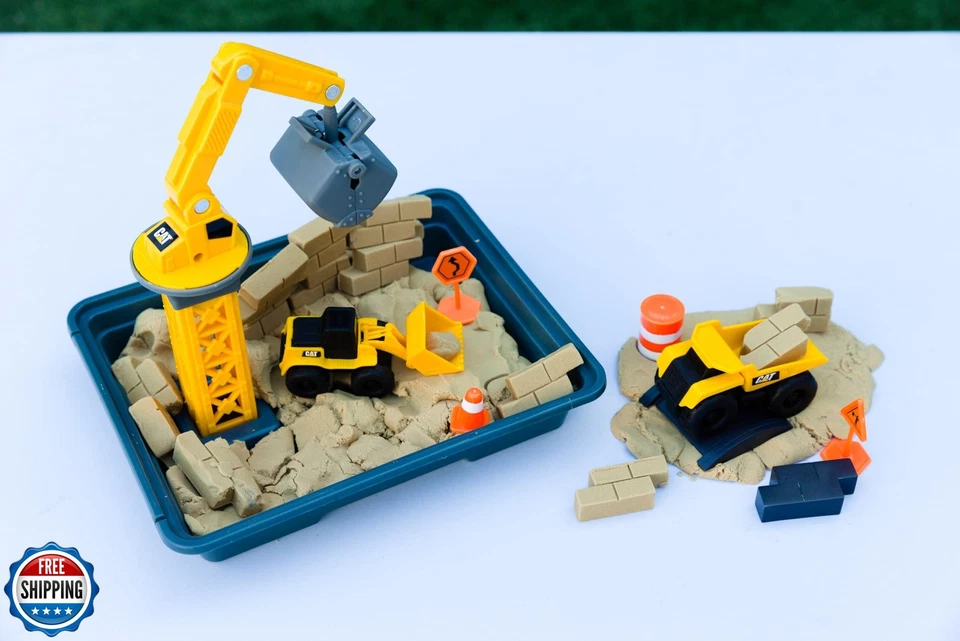 Juego de suciedad CAT Dig N’ Build - compuesto de suciedad moldeable de 12 oz, grúa en funcionamiento,  Foto 3 de 4
