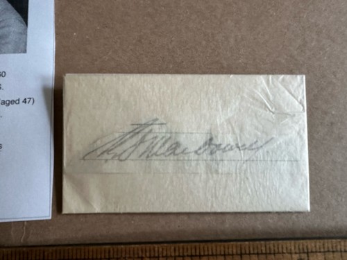 Edward A MacDowell 1860-1908 Composer Genuine Autographed Signed Cut Paper Card - Picture 5 of 6