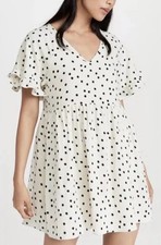 Madewell Lightspun Ruffle-Sleeve Babydoll Dress in Dot Toss Women’s Sz S Preppy
