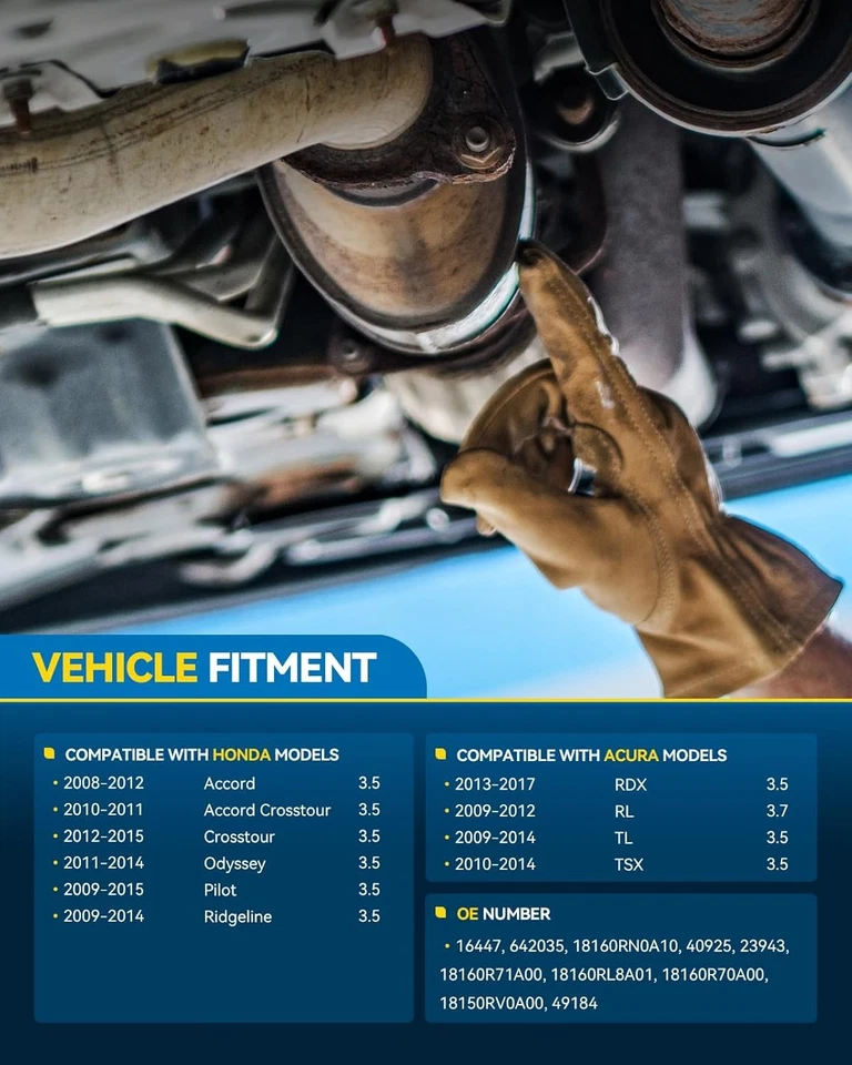Conversor catalítico com gaxeta com Honda Acura 2008-2012 Accord 3.5L Ridgeline R  - Imagem 2 de 4