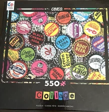 Ceaco SODA POP Bottle CAPS COLLAGE 550 Piece Puzzle