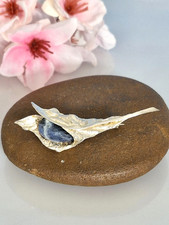 Wunderschöne Brosche Silber 925, Modernist, Meistermarke, Lapislazuli