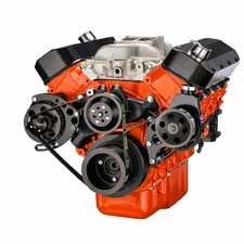 Black Big Block Chevy Serpentine Pulley Conversion Kit - Power Steering Bbc 454