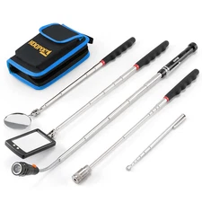 Telescoping Magnetic Pickup Tool Set, Inspection Mirror Telescoping, LED Flashli