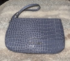 G by GUESS Women's Crocodile Embossed Blue Wristlet, Excellent Condition