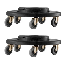 2 Packs Round Trash Can Dolly Fit 20, 32, 44, 55 Gal Garbage Container