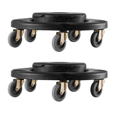 2 Packs Round Trash Can Dolly Fit 20, 32, 44, 55 Gal Garbage Container