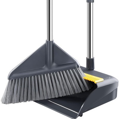 Funest Broom And Dustpan Set For Home 52 Inch Long Angled Handle - Stand Up