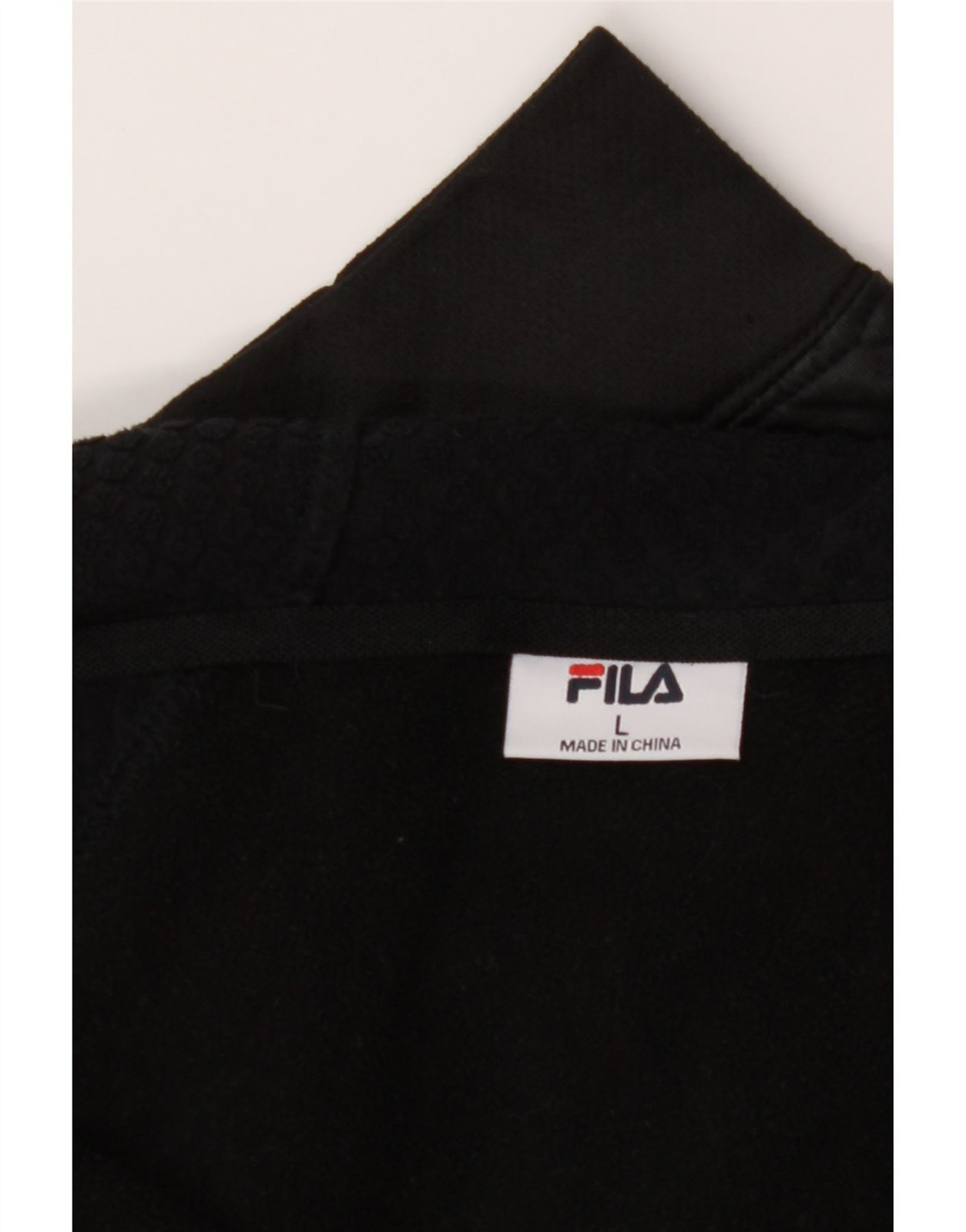 FILA Felpa con cappuccio e zip uomo grande nero poliestere UG11