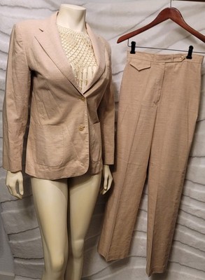 VINTAGE SG by Suits Galore Button Blazer and Creased Pant Suit Sz 10 Medium 2 Pc