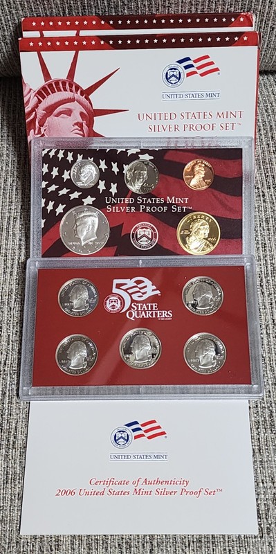 TWO 2006 UNITED STATES MINT SILVER PROOF SET CAMEO LOOKING NOT A DEALER 