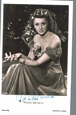 Rosita Serrano      **    Original Unterschrift auf Ross Karte Nr.  N 556 h