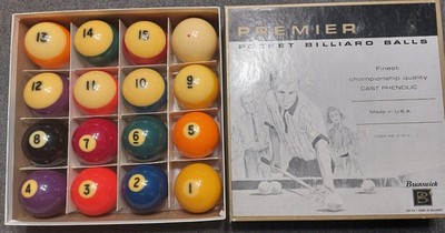 Vintage, Rare Brunswick 'Premier' Billiard Balls (1960-1980)