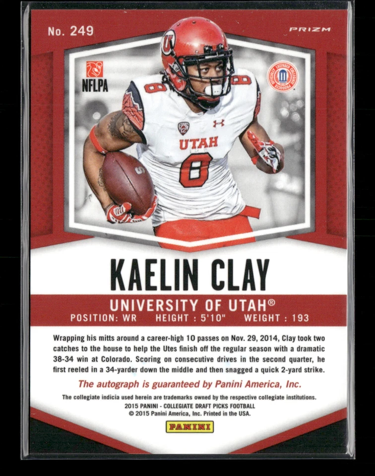 Kaelin Clay 2015 Prizm Draft Picks Silver Prizm RC Auto - Image 2 of 2