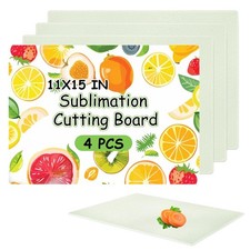 4 PCS Sublimation Glass Cutting Board Blanks, 15x11 Inch Tempered Glass Subli...