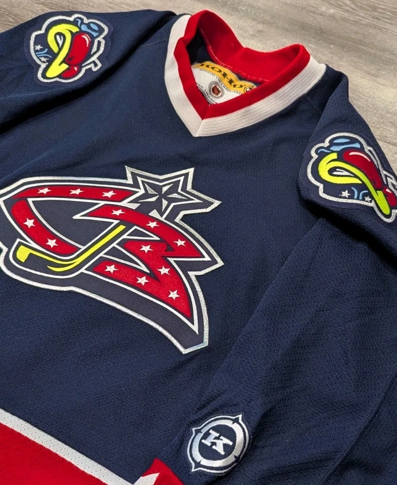 Vintage Columbus Blue Jackets Jersey Youth Large/XL Navy NHL Hockey Koho - Image 2 of 4