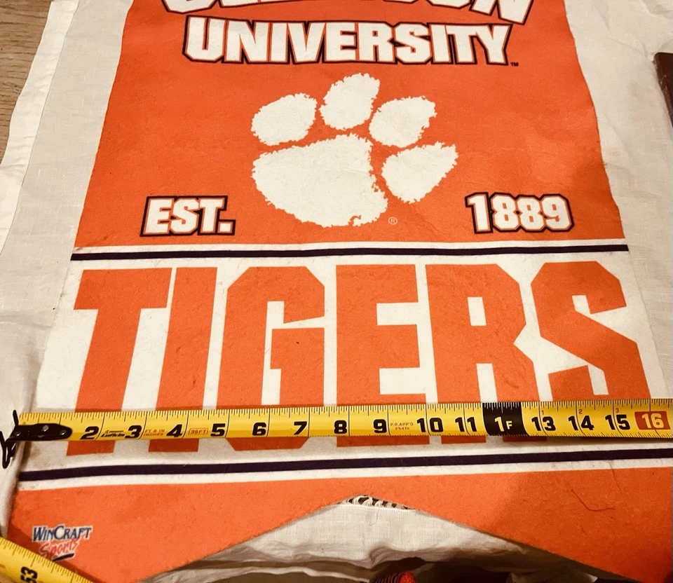Banner de los Tigres de Clemson Banner con Licencia Oficial -NUEVO Foto 2 de 3