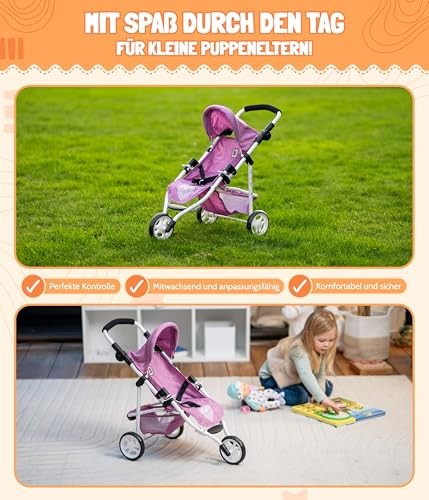 (TG. 70*33*62 cm) Bayer Chic 2000® Passeggino per bambole Lola – Farfalla Cor foto 2