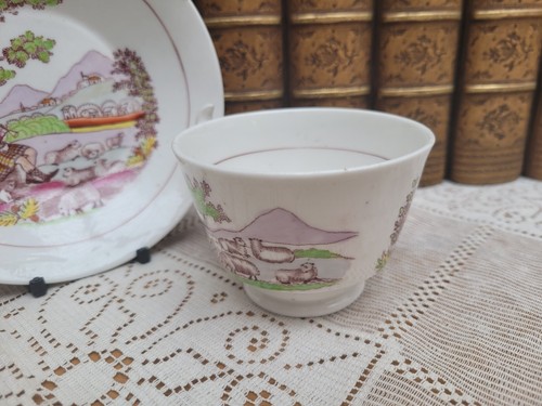 Hilditch c1820 Scottish Shepherd London Shape Teacup & Saucer (3) - Picture 5 of 9