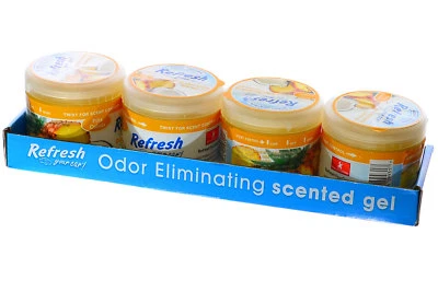 Refresh Scented Gel 4.5 oz Car, Home & Office Air Freshener, Pina Colada -4 Pack