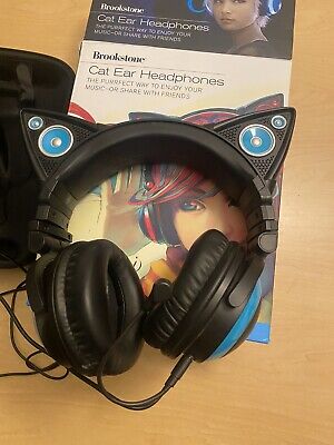 Brookstone Cat Ear Audio Headphones AXENT WEAR Blue | eBay Brookstone Cat Ear Audio Headphones AXENT WEAR Blue | eBay